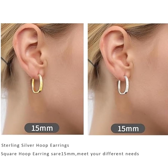 🆕️ Elegant Silver Hoop Earrings - Picture 4 of 4